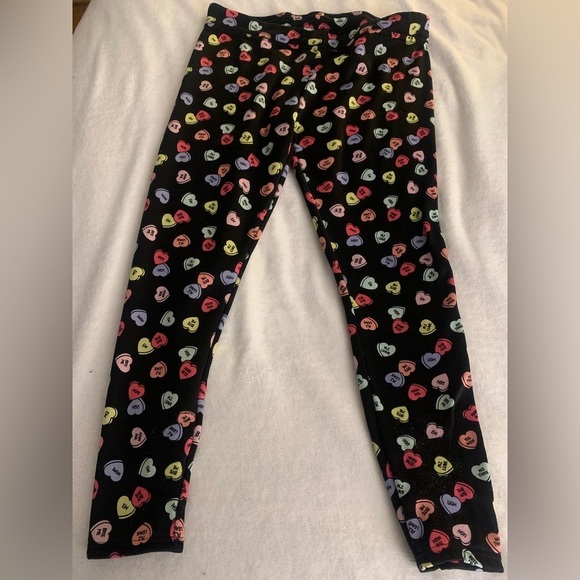 Serra Pants - Serra Candy Heart Print Fleece Lined Leggings XL Valentines Galentines